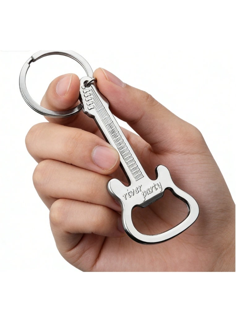 2 حزمة ميتال ميوزيك غيتار بوتل أوبنر كيشان بينانت الإبداعية والعملية سيلفر - Image 5